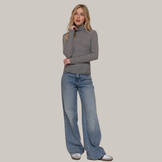 Sally Striped Turtleneck