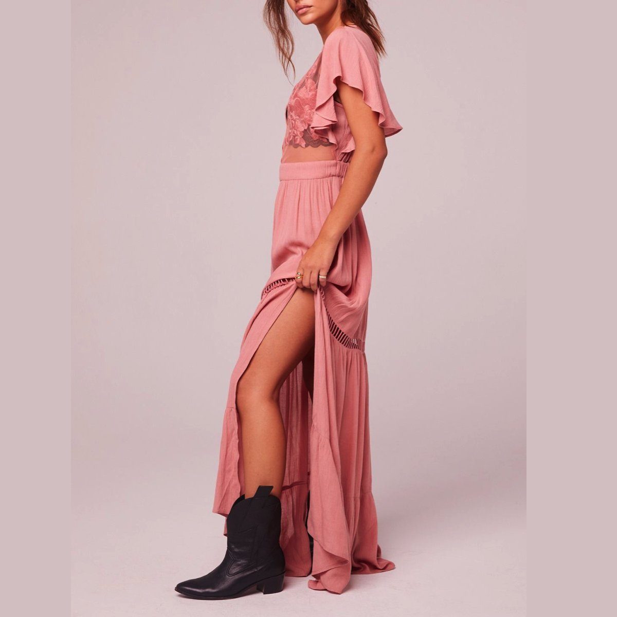 All You Need is Love Mauve Maxi Dress Band Of Gypsies