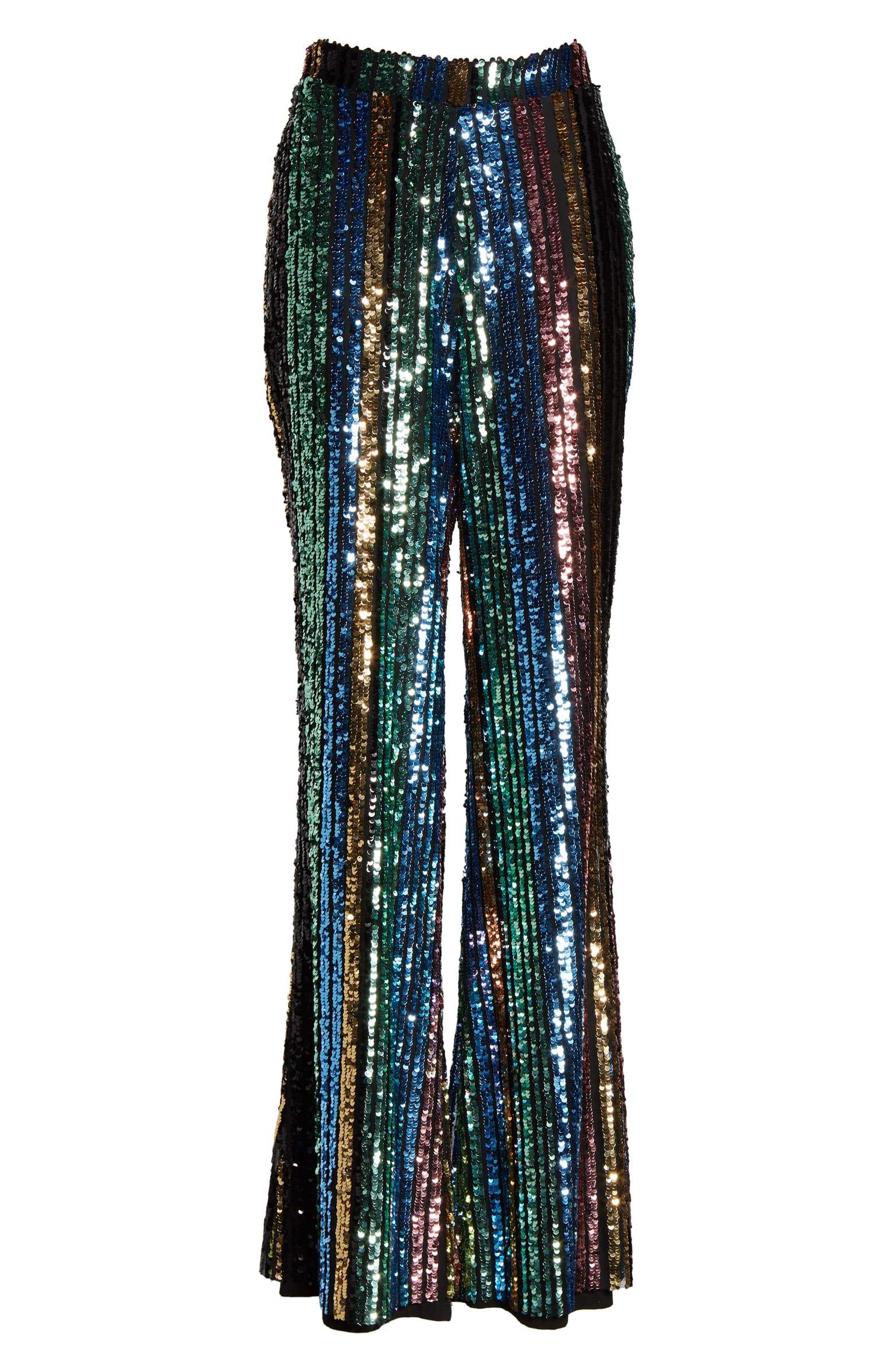 Leigh High Waisted Striped Sequin Pants