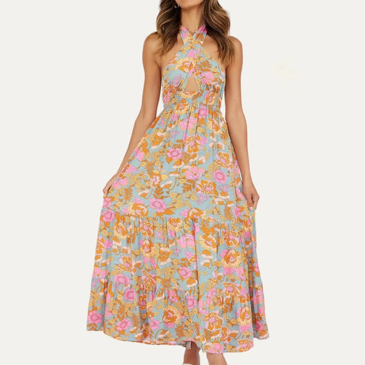 Blooming Floral Halter Dress