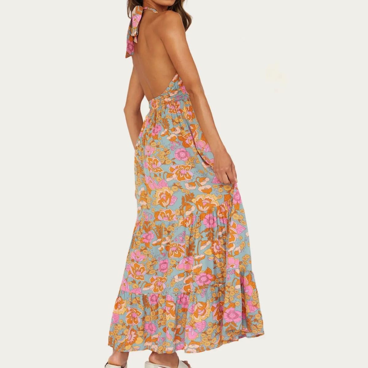 Blooming Floral Halter Dress