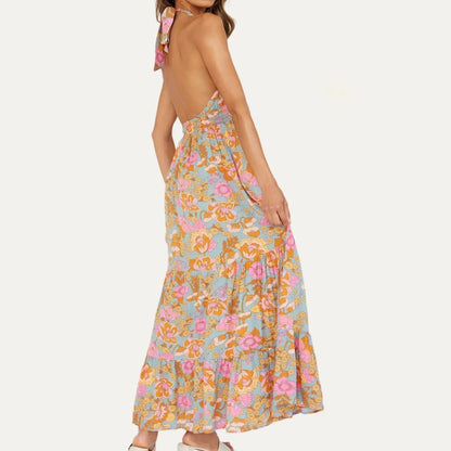Blooming Floral Halter Dress