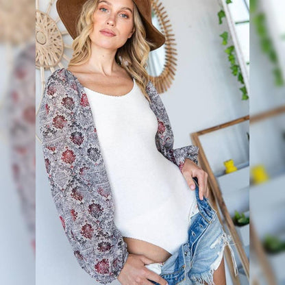 Paisley Puff Sleeve Bodysuit