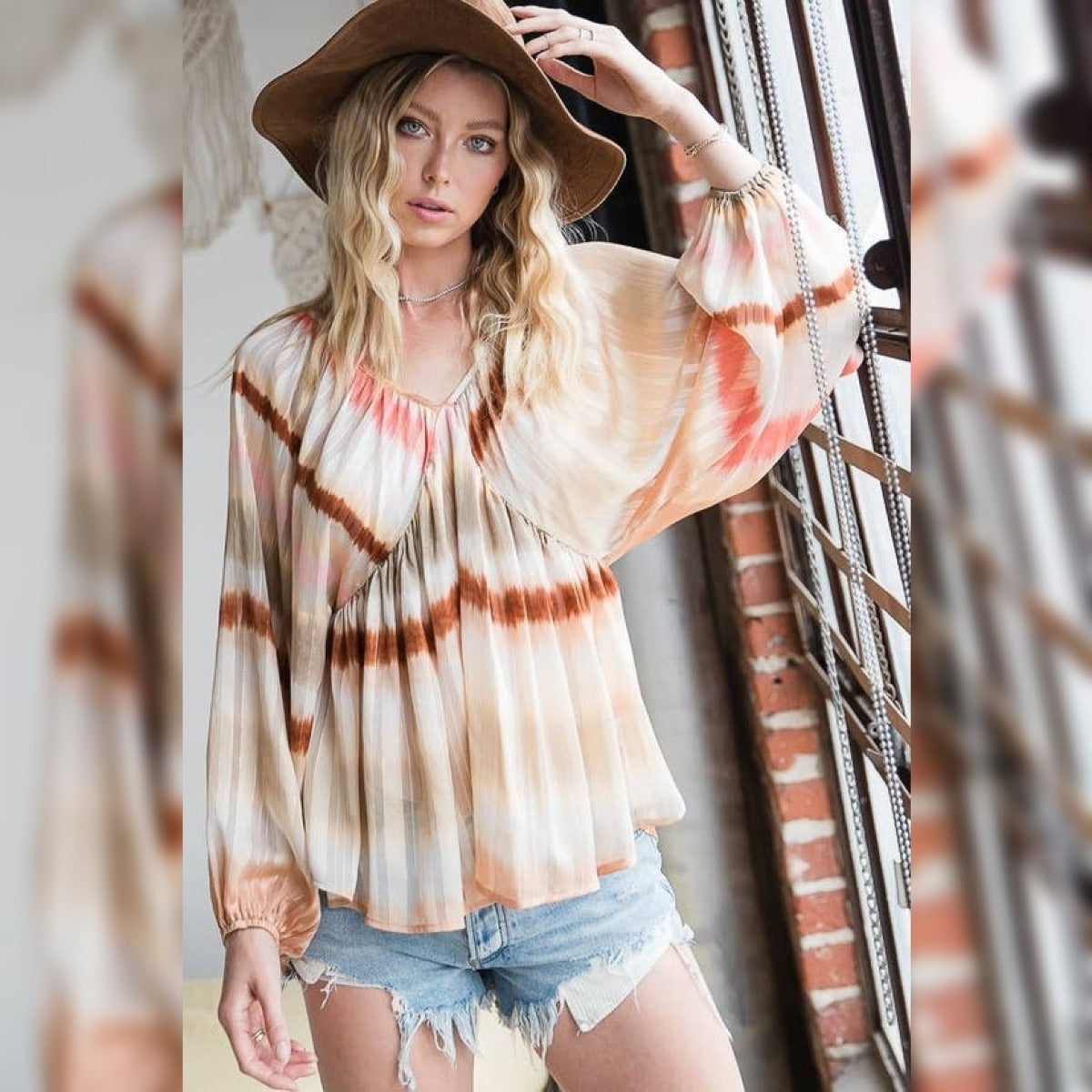Ombre Chiffon Babydoll Top