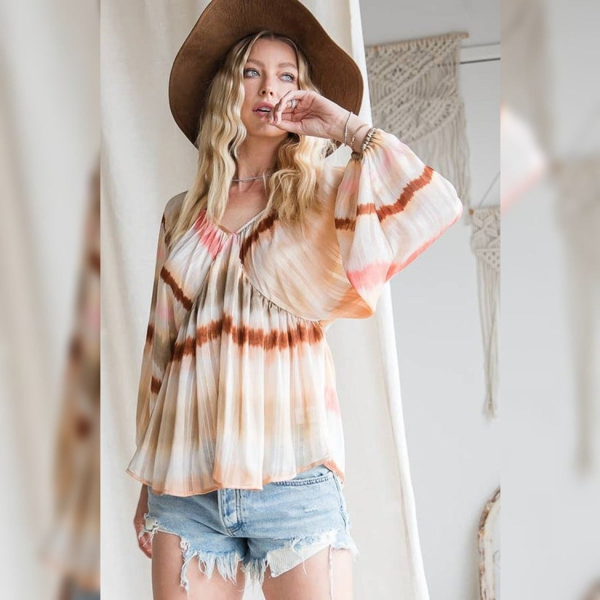Ombre Chiffon Babydoll Top