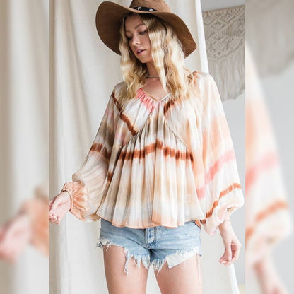 Ombre Chiffon Babydoll Top
