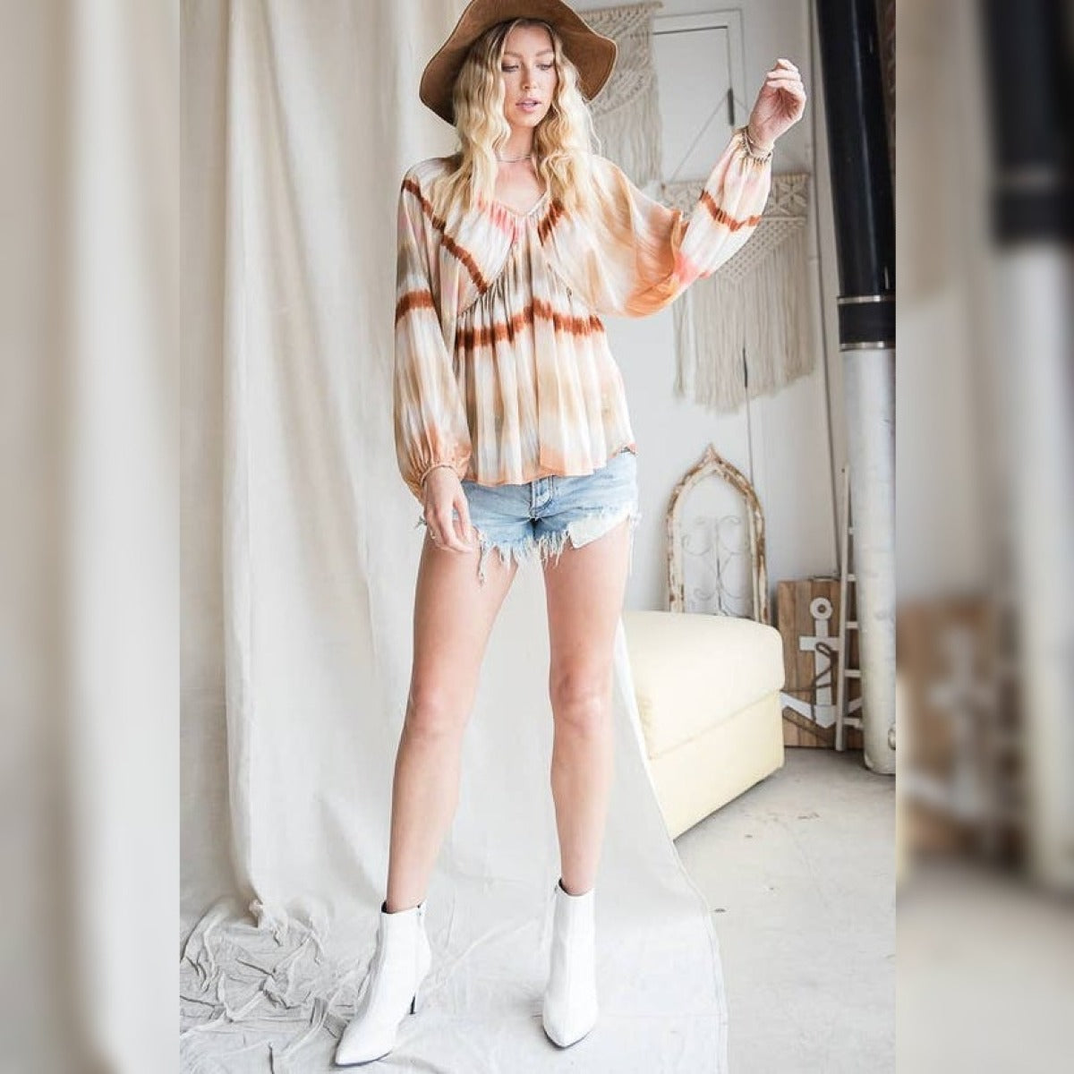 Ombre Chiffon Babydoll Top