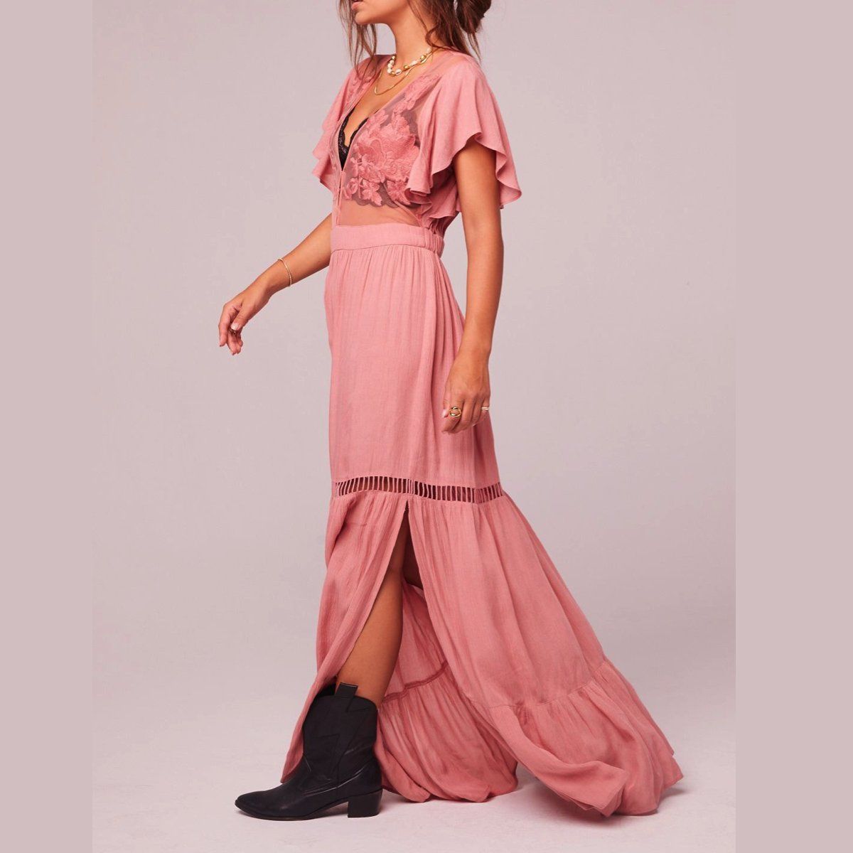 All You Need is Love Mauve Maxi Dress Band Of Gypsies 