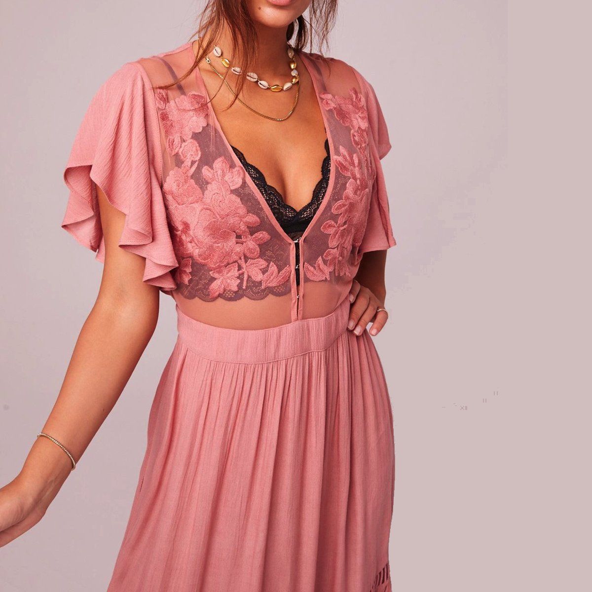 All You Need is Love Mauve Maxi Dress Band Of Gypsies 
