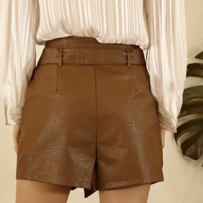 Americano PU Leather Shorts