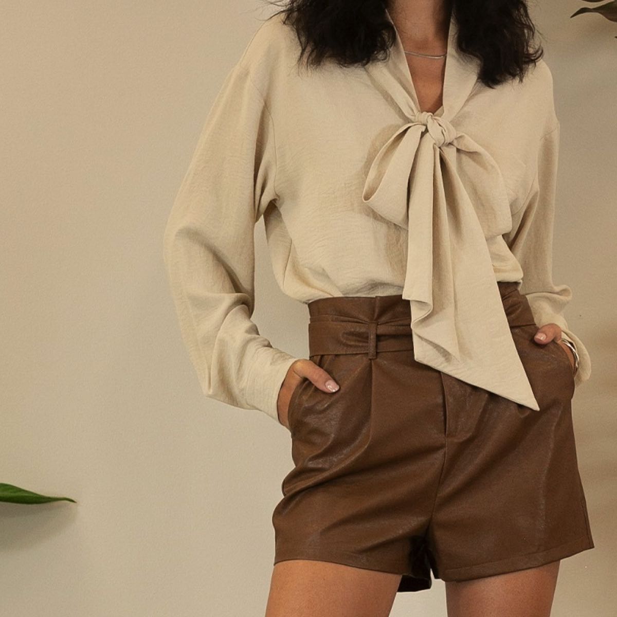 Americano PU Leather Shorts