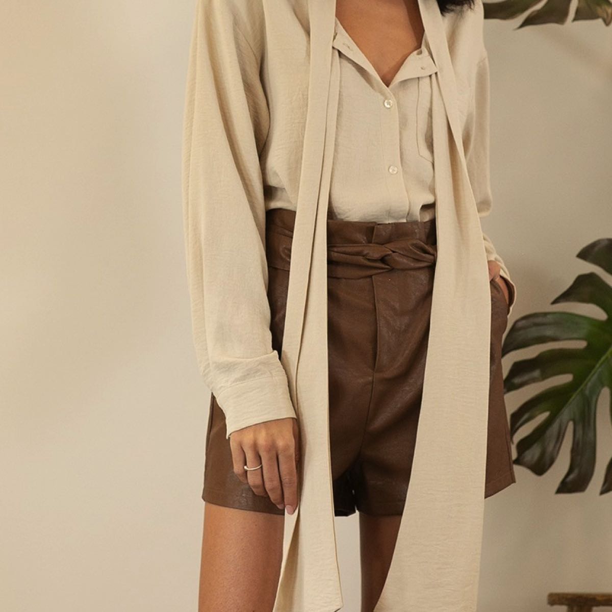 Americano PU Leather Shorts