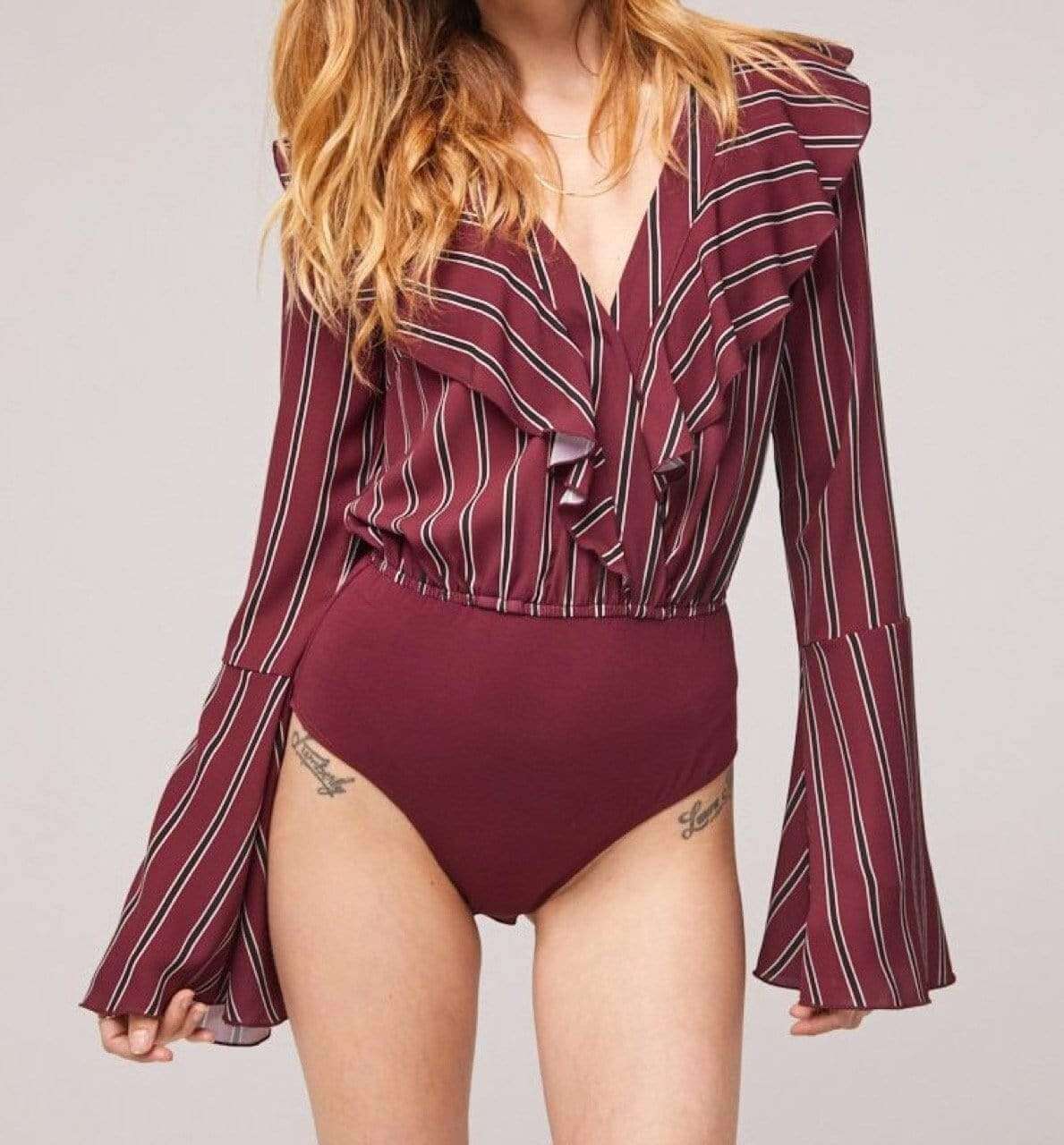 Audrey Striped Bodysuit Band Of Gypsies 