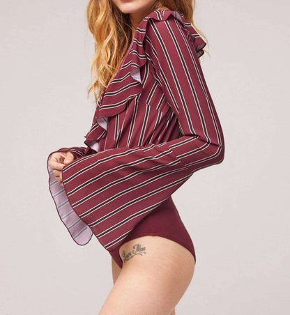 Audrey Striped Bodysuit Band Of Gypsies 