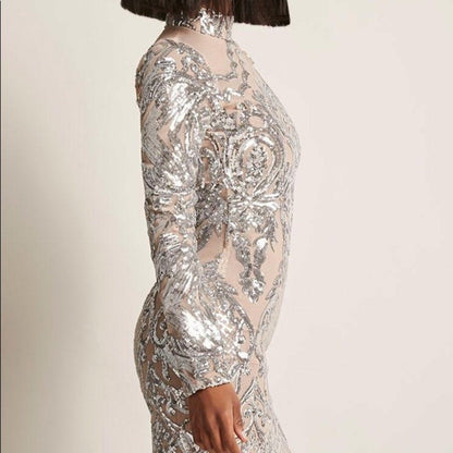 Beyonce Sequin Nude Dress L'atiste 