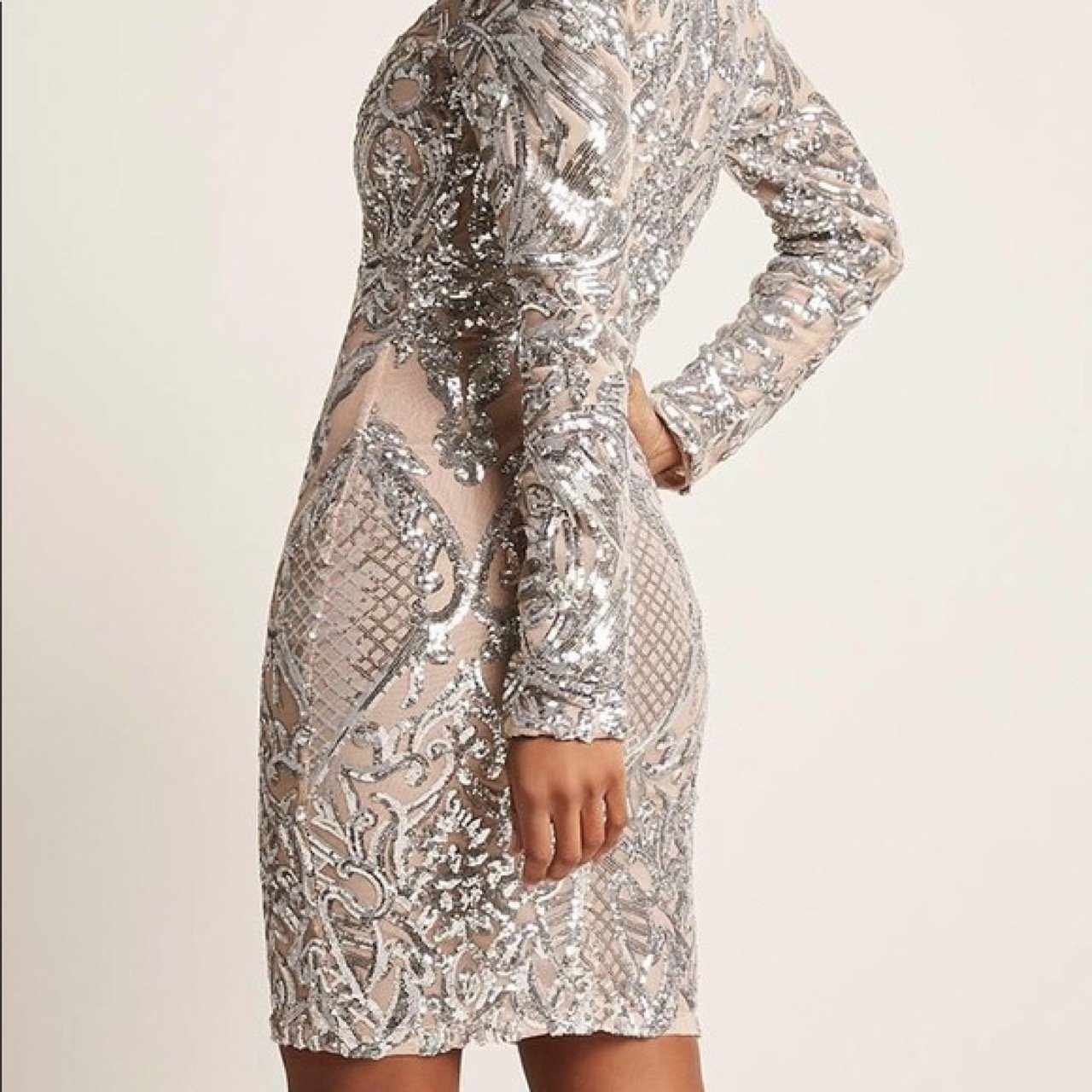 Beyonce Sequin Nude Dress L'atiste 