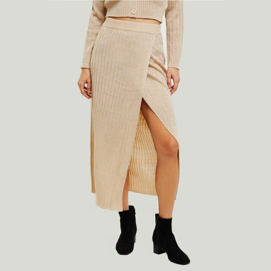 Embracing Me Lurex Rib Skirt MinkPink 
