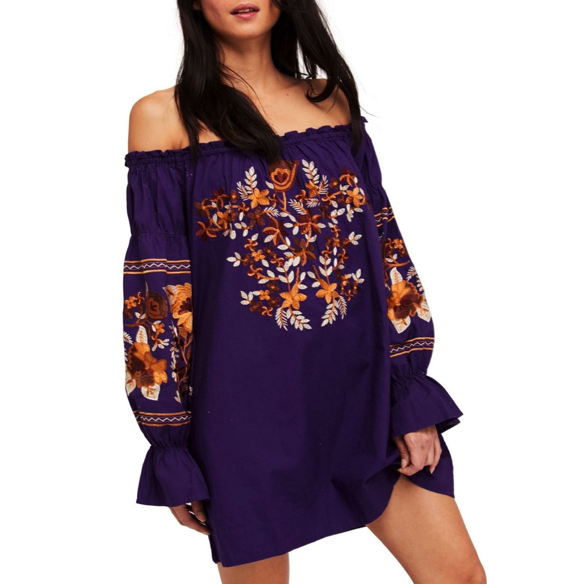 Fleur Du Jour Mini Dress in Purple