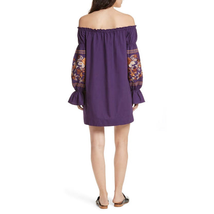 Fleur Du Jour Mini Dress in Purple