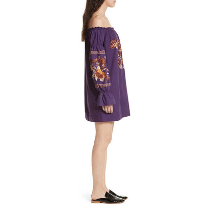 Fleur Du Jour Mini Dress in Purple