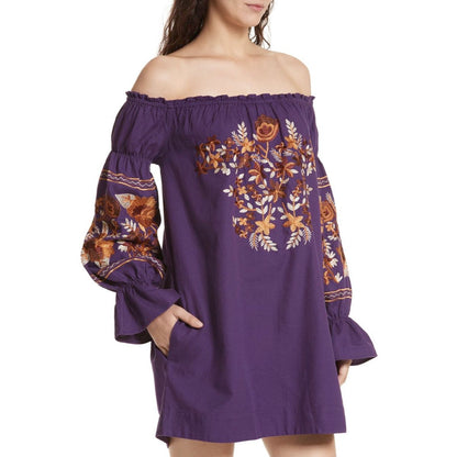 Fleur Du Jour Mini Dress in Purple