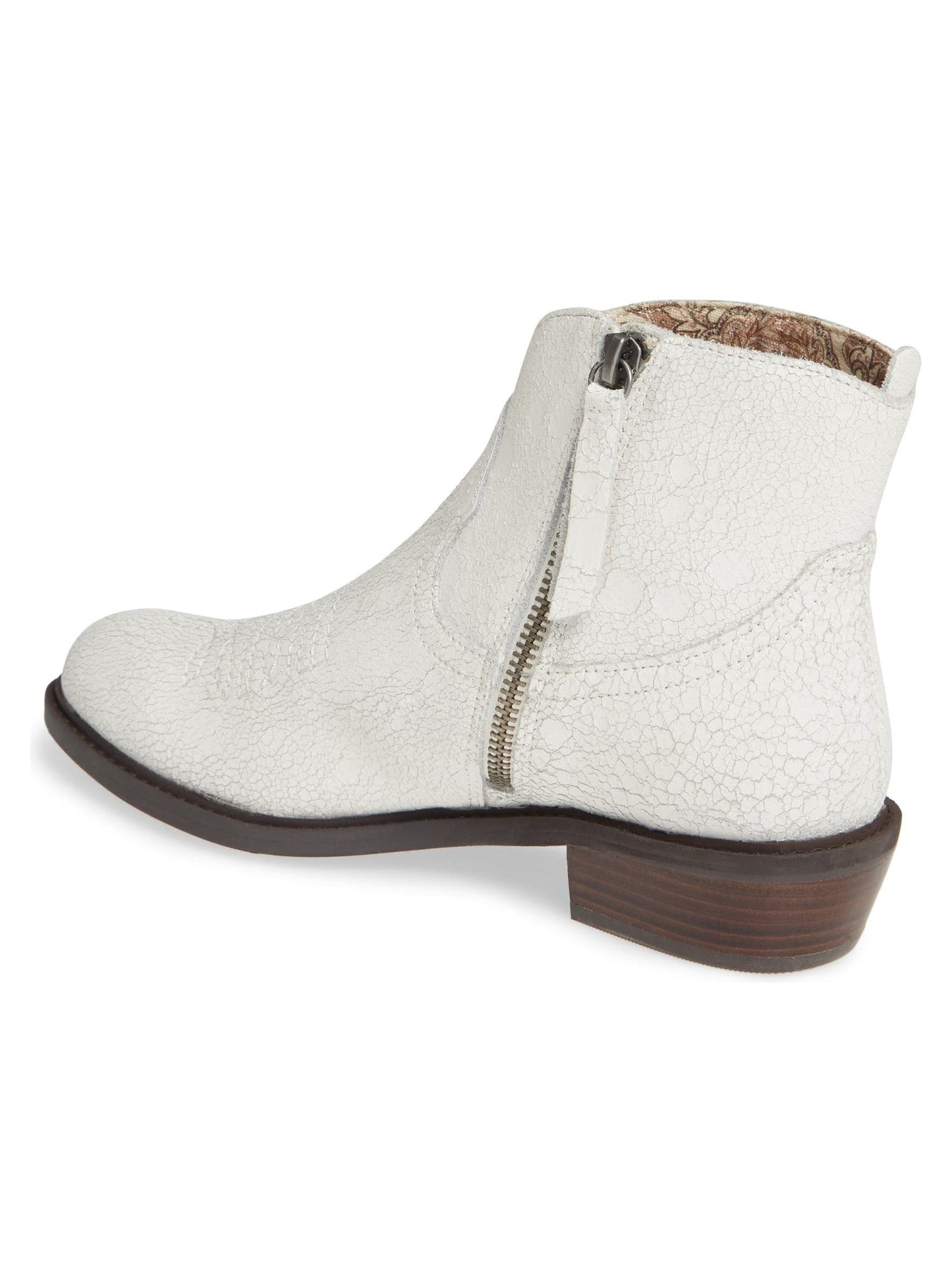 Montrose White Crackle Leather Booties Band Of Gypsies 