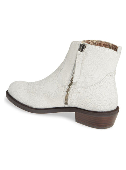 Montrose White Crackle Leather Booties Band Of Gypsies 
