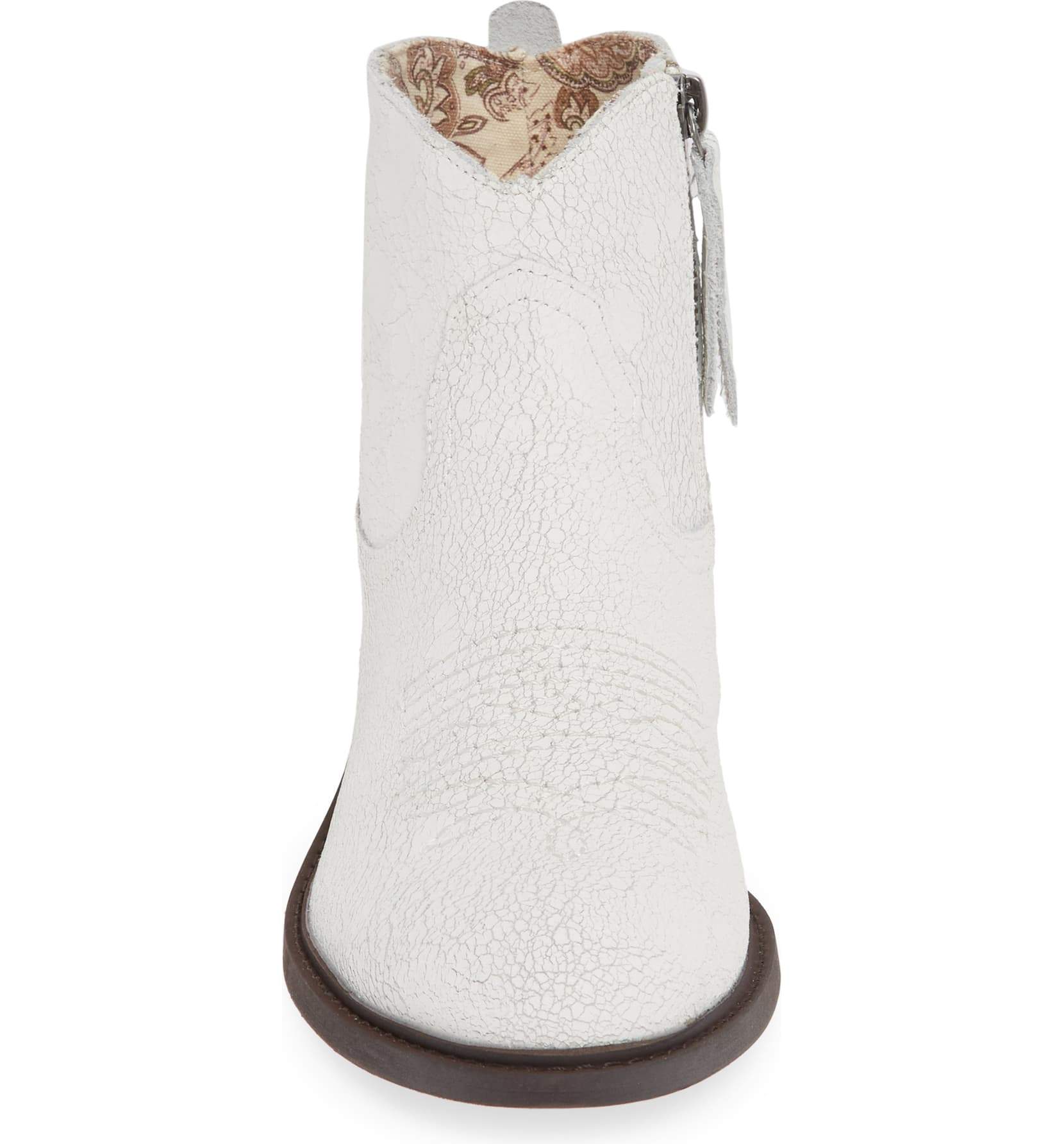Montrose White Crackle Leather Booties Band Of Gypsies 