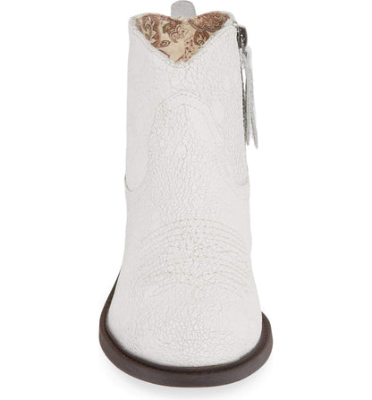 Montrose White Crackle Leather Booties Band Of Gypsies 