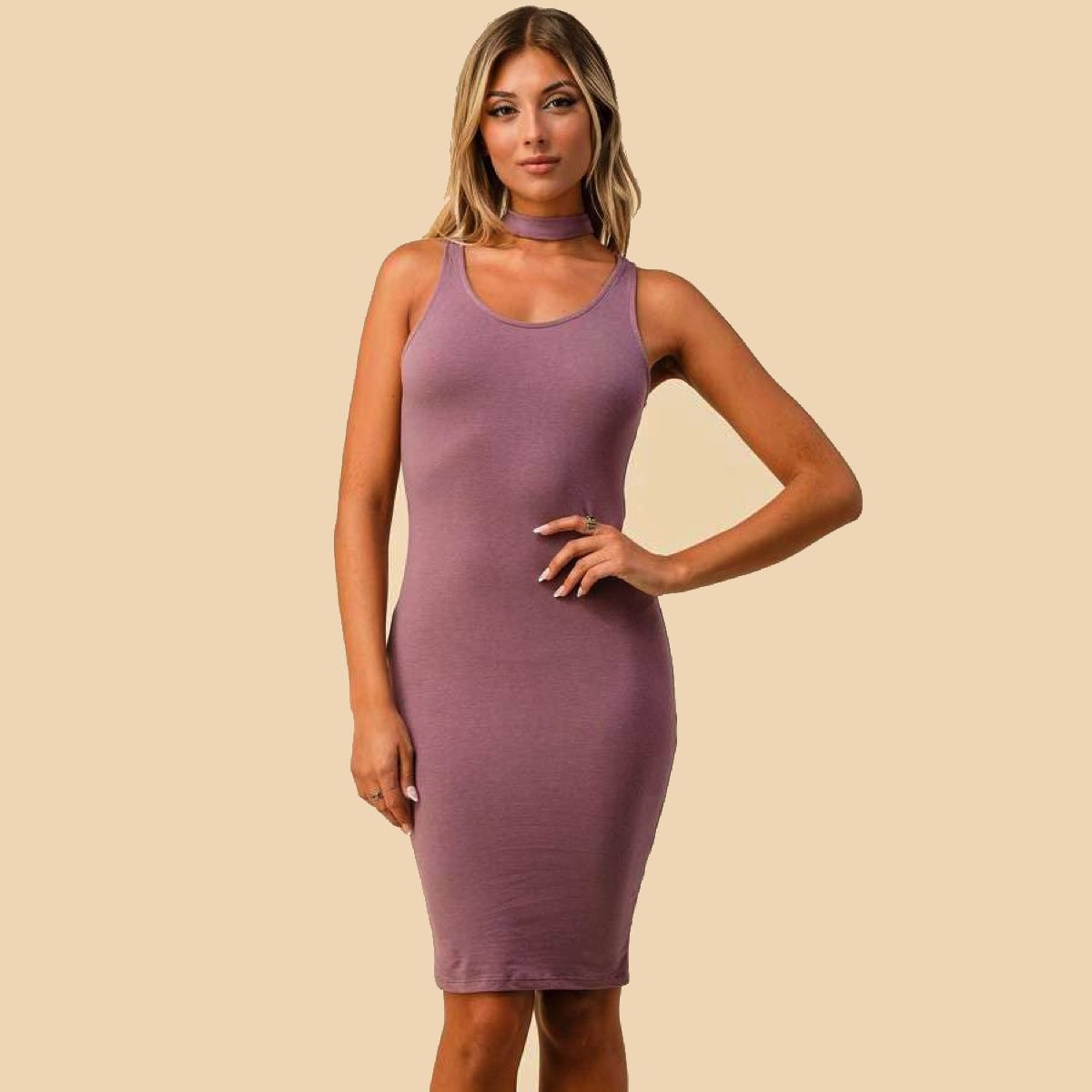 Plum Choker Dress