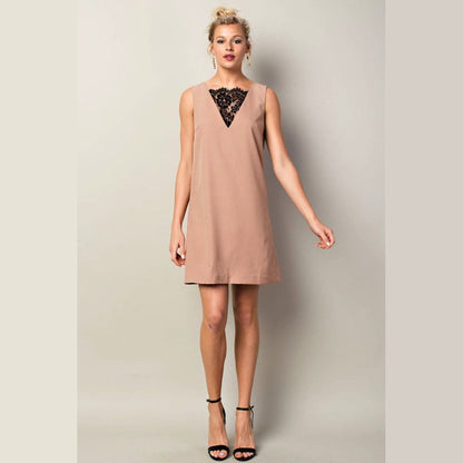 Tan Lace Peep Dress do not display 